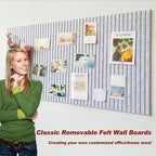 Large Felt Wall Tiles Cork Boards for Office Cubicle, 35"x23.6" Felt Bulletin Board Tiles Pin Board for Walls Home Decor, Noise Reduction Boards Panels for Photos Memos, 6-Pack, Silver Gray