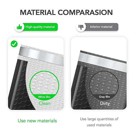 Fuxury Bubble Mailer, 8.5x12 Inch 25 Pack Self-Seal Adhesive Padded Envelopes Usable Size 8.5x11 Inch, Water Resistant Shipping Bags for Mailing,Packaging,Small Business,Shipping,Black #2