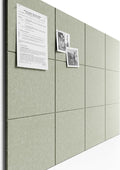Bumusty Large Cork Board 47"x35" Alternative - 12 Pack Felt Wall Tiles with 70 Safe Removable Adhesive Tabs, 30 Pushpins, Cork Boards for Walls Pin Board Bulletin Board Office Decor (Sage)