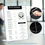 6 Pack Slanted Back Acrylic Sign Holders 5x7 for Business & Store, Tabletop Vertical Sign Holder with Anti-Slip Pads Clear Display Stand, for Menus Flyers Documents Office Restaurants Party Decoration