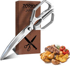 Kitchen Scissors 1-Pack Silver, Japan Style Made in China Stainless Steel Shear, Sharp Meat Cutting Scissors Dishwasher Safe, Poultry Shears Heavy Duty, Japanese Cooking Scissor for Food