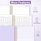 SUNEE 2026-2027 Planner - 24 Months (Jan 2026 - Dec 2027) - 7"x10" Monthly Spreads & Yearly Planner, Purple