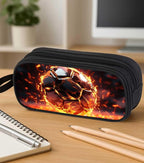 AnySmic Soccer Pencil Case for Boys Girls, Primary Elementary School Large Pencil Pouch Gifts for Kids, Polyester Big Capacity Pen Case, Double Zipper, Pen Bag Organizer