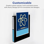Avery Economy View 3 Ring Binders, 1.5" Round Rings, 4 Black Binders (19204)