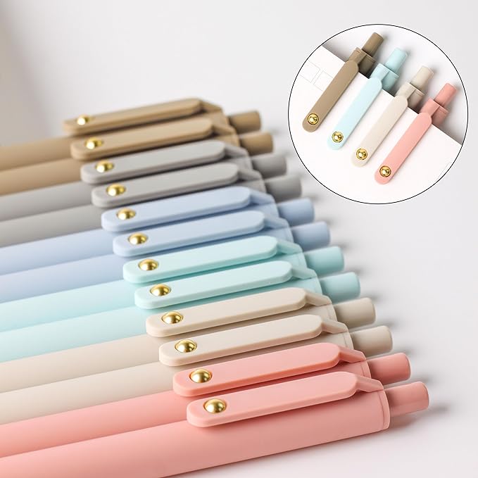 CRYLLIS Gel Pens,12 Pcs Black Ink Pens,Smooth Writing Nursing,Fine Point (0.5mm),Office Supplies Pack,Quicky Dry,Cute Pen For Teen Girls, Desk Accessories For Women,Valentines Party Favors