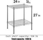 Regal Altair 18" Deep x 24" Wide x 27" Height Wire Shelving Kit | 2-Tier | NSF Commercial Storage Rack Unit