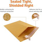 Amazon Basics Kraft Bubble Self-Seal Mailer, 4" x 8" (Internal Size - 3.75" x 7"), 50-Pack, Brown