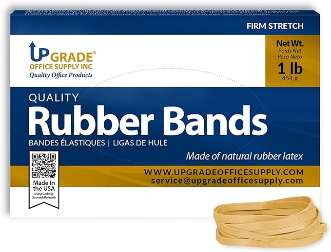Upgrade Rubber Bands Size 64 (3-1/2 in x 1/4 in), 1 lb Boxes, 10-Box Case, USA