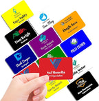 Magnet Me Up Custom Printed Magnetic Name Tag Badge with Logo on Top, 2x3 inch, Full-Color Customizable Identification Label, for Schools, Offices, Businesses, Made in USA