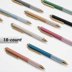 Linbsunne Ballpoint Pens Black Medium Point 1mm Pen with Super Soft Grip Ball Point Pen for Men Women Retractable Pens (18-Count)
