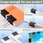 TOTDTDA 3 Inch Extra Large Jumbo Binder Clips (24 Pack), Heavy Duty Paper Clamps for Office and Home Supplies, Black