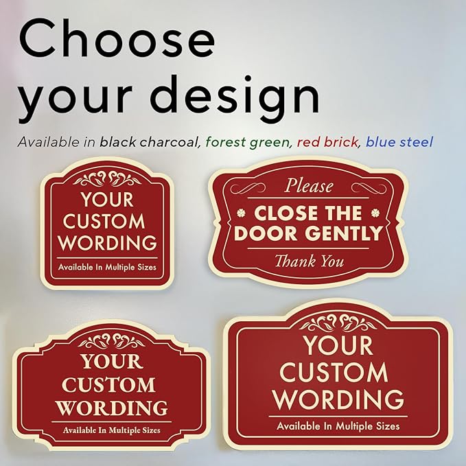 Custom Decorative Outdoor Metal Sign - Personalized Aluminum Driveway Waterproof Sign Made in USA - Design 2 Red Brick 24x18 In