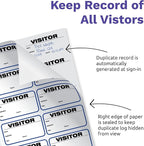 Threshold Visitor Badge Sign-in Book (500 Badges) | Name Tag Stickers | Hospital, Office, & Secretary Supplies | School Visitor Passes | Visiting Tag for Hospital | Visitor Badges