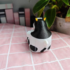 RhyNSky Cute Office Accessories - Stamp Roll Holder Postage Stamp Dispenser for Desk, No Stamps, 1.18" Core, Black Cow Design, C04