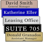 Custom Elegant Office Engraved Name Plate for Doors or Wall Sign, Personalized Office Door Name Plates with Adhesive, Laser Engraving, 10 Colors Available (Size 2.5"H x 8"L)