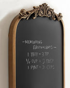 Kate and Laurel Arendahl Decorative Vintage Arch Chalkboard; 13 x 25; Gold; Framed Arched Ornate Magnetic Chalkboard for Unique Display; Decoration; and Organization