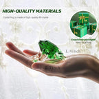 H&D HYALINE & DORA Small Crystal Frog Figurine Collection Paperweight Table Centerpiece Ornament(Green)