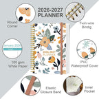 2026-2027 Planner - 18 Months Weekly & Monthly Planner from January 2026 - June 2027, Spiral Notebook 2026-2027 with Elastic Closure, Inner Pocket, Medium 5.8" x 8.3", Rose Flower
