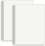 HULYTRAAT Large Dot Grid Spiral Notebook, 8.5" x 11", Premium 100gsm Ivory White Paper, Sturdy See-Through Cover, 128 Dotted Pages per Notebook(2 Pack) for Home, School, Office, Artist Writing/Drawing