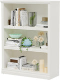 Bevfint 43 in Tall Bookcase, 3-Tier Bookshelf Open Storage, 33 inch Wide Floor Standing Indoor Furniture, Book Cases for Home School Library Office Bedroom Kids, White 3 Tiers