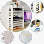 Natwind Office Paper Organizer for Desk Desktop Organizer File Holder Office Desk Organizer Letter Tray & Paper Holder Document Storage Rack for Home Office School 10-Tier