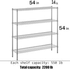 Regal Altair 14" Deep x 54" Wide x 54" Height Wire Shelving Kit | 4-Tier | NSF Commercial Storage Rack Unit