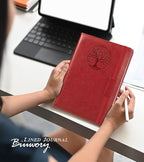 Biuwory Lined Journal Notebook for Women Men,256 Pages A5 Hardcover Leather Journals for Writing,Travel,Business,Work & School,College Ruled Notebooks for Note Taking,Diary Notepad 5.7"×8.3"