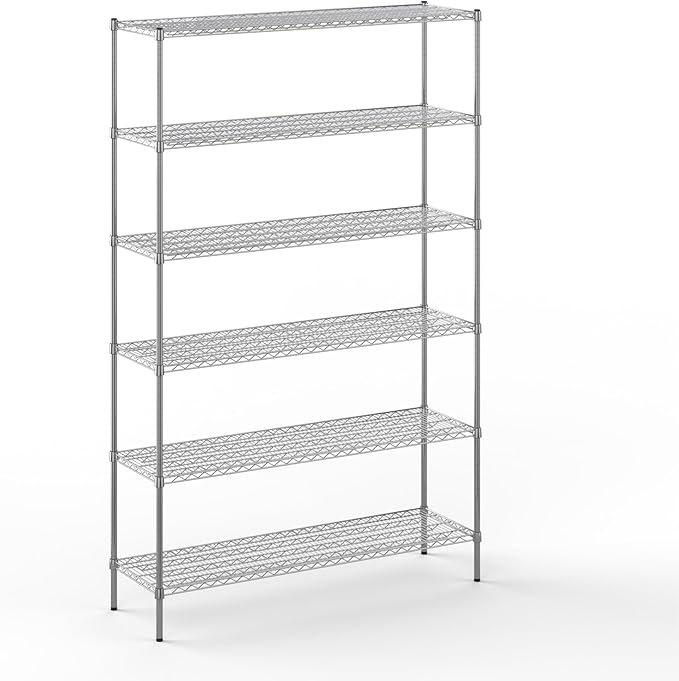 Regal Altair 18" Deep x 60" Wide x 96" Height Wire Shelving Kit | 6-Tier | NSF Commercial Storage Rack Unit