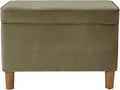 Spatial Order Home Decor | Dinah Collection Modern Storage Ottoman | Ottoman with Storage for Living Room & Bedroom(Light Sage Green Velvet)