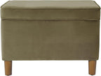 Spatial Order Home Decor | Dinah Collection Modern Storage Ottoman | Ottoman with Storage for Living Room & Bedroom(Light Sage Green Velvet)