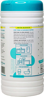 Juniper CLEAN 1 Pack Surface Cleaning Wipes with Bleach, All-Purpose Cleaner for Bathroom, Kitchen, Office, 75 Count Canister, 7.5" x 7" Sheet, Fresh Scent, Lint Free & Durable