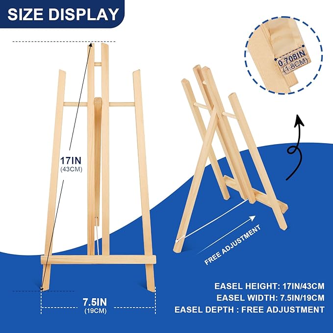 ESRICH 2pcs 17 Inch Tabletop Easels, Easel Stand for Painting,Tripod, Painting Party Easel, Kids Student Desktop Easel for Painting,Paint Easel for Canvas Paint