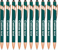 CRME Bulk Custom Pens Personalized Customized Engraved Writing Pen with Name Logo Soft Grip Ball Point Pen for Men Women Smooth Writing Black Ink for Business School Office Supplies Dark Green Pens