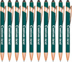 CRME Bulk Custom Pens Personalized Customized Engraved Writing Pen with Name Logo Soft Grip Ball Point Pen for Men Women Smooth Writing Black Ink for Business School Office Supplies Dark Green Pens