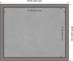 Amanti Art Grey Framed Magnetic Board 36x44 X-Large Vision Board for use with Magnets, 100% Metal Sheet to Display Items as Office Decor or for Home Organization in mudroom, Kitchen or Kids Room