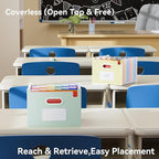 ThinkTex Accordion File Organizer, 12 - Pocket Expanding File Folders Upright & Open Top,for Paper Receipts, Bills&Taxes Organizer, Letter/A4 Size for School, Office, Home with tab- Beige Color