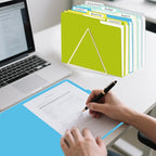File Folder, HERKKA 30 Pack 1/3 Cut Tab File Folders, Letter Size, Assorted 6 Colors, Colored File Folders Designed for Office and Classroom Use