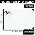 gisgfim Large Engineering Graph Paper Pad 22x 17 Landscape 4 X 4 Blue Grid Pad Giant Drafting Sketching Paper Blueprint Grid-Based Graphing for Engineer Designer Architect Draftsman Rolled Delivery