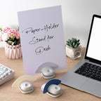 Faccito 2 Pcs Paper Holder Stand for Typing Non-Slip Mat Desktop Folder Document Holder with Anti-Slip Pads Portable Copy Stand Desktop Clamp for A4 Paper Office Reading (White,Blue)