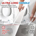 FORASTO 3Pack 2 in 1 Toilet Brush and Plunger Set, Extended Handle Plunger,Toilet Bowl Brush Plunger Set,Bathroom Cleaning Tools,Toilet Brush Plunger Combo,Cleaning Brush,Cleaning Supplies, White