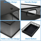 EsOfficce 2Pcs Desk Drawer Organizer, Stable Metal Mesh Desk Storage Tray, Versatile Storage Box Set for Office Home Supplies,13 x 9 inches