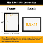 VAIIGO 5Pack Magnetic Frames for Refrigerator - 8.5 x 11 Magnetic Sign Holder, Magnetic Paper Holder Document Holder for Fridge, Metal, Whiteboard Surface - Magnetic Picture Frame Poster Frame