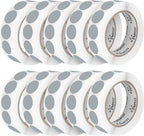 Perco Grey 1-Inch Perforated Circle Dot Sticker Labels — 10 Rolls, 10,000 Round Stickers — with Permanent Adhesive for Inventory Management, Color Coding, Garage Sales, Crafts—Made in USA