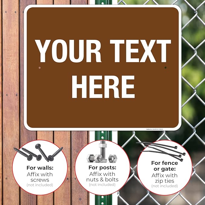 Custom Sign, Personalized Metal Signs, Customize for Business, Workplace, Home, Airbnb, Delivery Brown Signs, 24x30 Inches, Rust Free .063 Aluminum, Fade Resistant, Made in USA by Sigo Signs