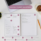 Merely Home | Durable & Sleek | Undated Daily and Weekly Planner | 8.25" x 11.75" | To Do List Notebook for Work | Simple Design | Multiple Layouts | Planner and Notebook in One (Rust, Daily Planner - Portrait)