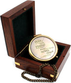 US HANDICRAFTS I Am Your Anchor, Faithful, Strength Engraved Brass Compass | Portable Sentimental Son Birthday, Graduation, Confirmation, & Baptism Gift with Wooden Box and & Chain