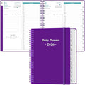 Daily Planner 2026 Full Page Per Day- 2026 Daily & Monthly Planner from January 2026 to December 2026, Day Planner 2026 with 12 Months Tabs, 8.5" x 11", Purple
