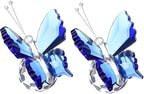 PATIKIL 2 Pcs Butterfly Crystal Paperweight, 75mm / 3 Inch Crystal Paperweight Paper Weight for Home Office Desktop Table Decor Wedding Party Jewelry Ornaments, Blue