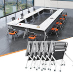 Conference Table,55.1''Folding Conference Room Table for 4-12 People,Mobile Flip Top MeetingTraining Table with Different Coulor and Styles for Offices, Classrooms,Meeting Room (6, C)