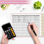 HAUTOCO Hardcover Accounting Ledger Book for Small Business Bookkeeping Horizontal Money Expense Tracker Notebook with 2 Storage Pouch, Personal Columnar Log Journal 10.78 x 8'', Rose Gold